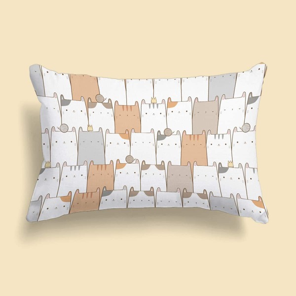 

Cartoon Graphic Kids Lumbar Pillowcase Without Filler, Multicolor