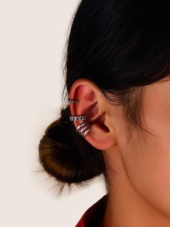 3入組鏈條設計耳環