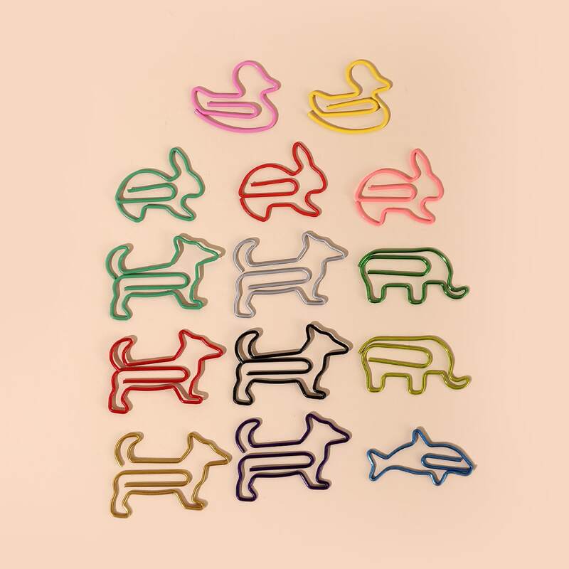 

10pcs Random Shape Metal Paper Clip, Multicolor