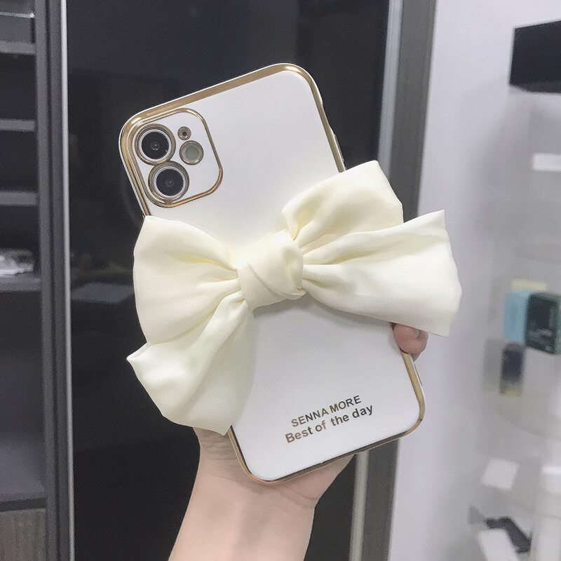 

Bowknot Decor Phone Case, White