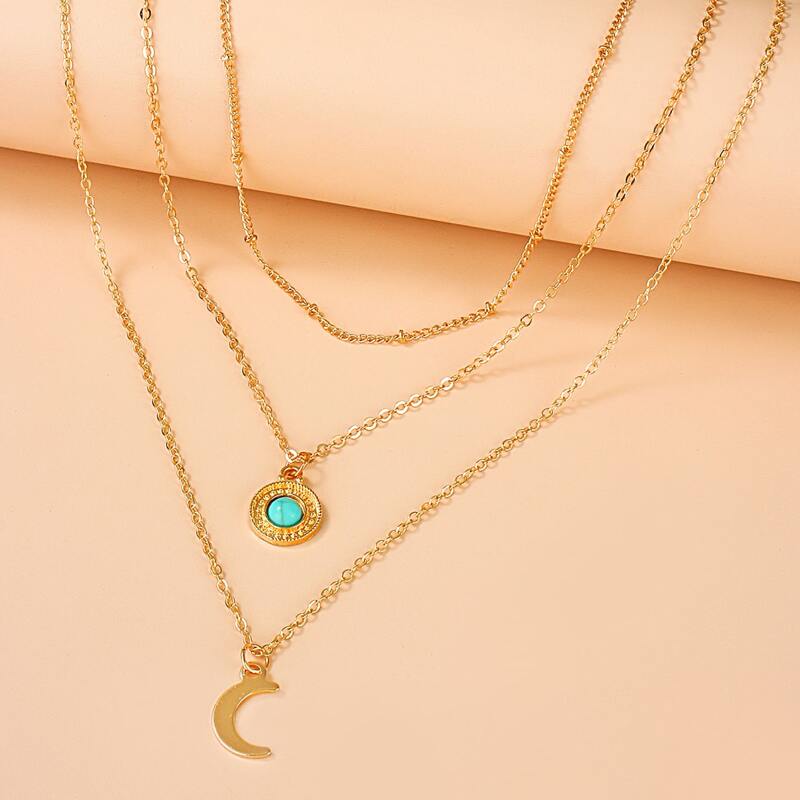 

Moon Layered Necklace, Gold