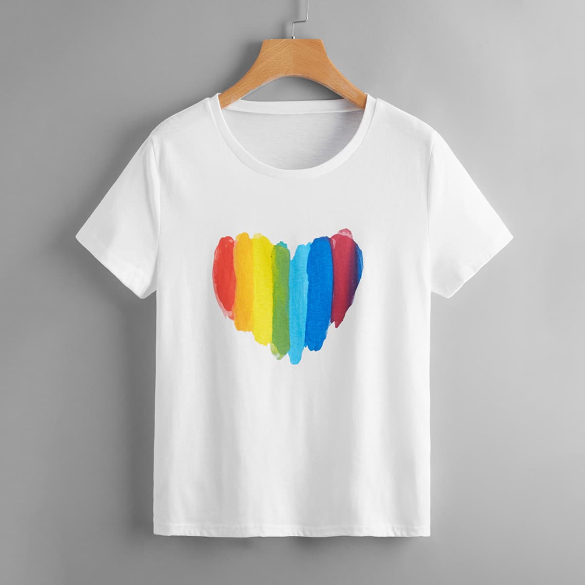 

Heart Print Tee, White