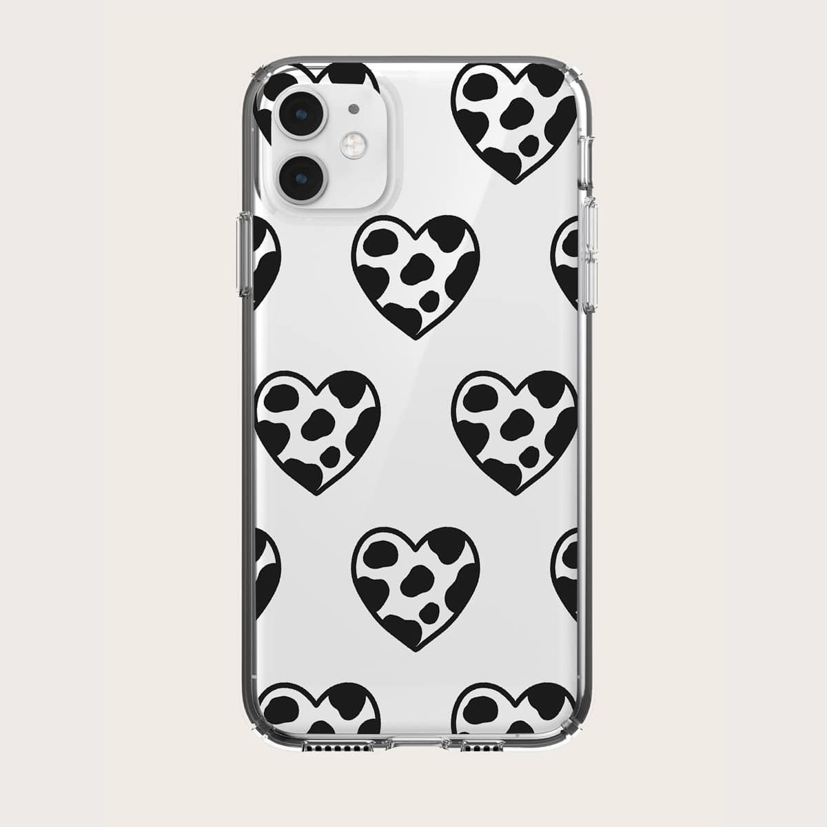 

Heart Print Phone Case, White