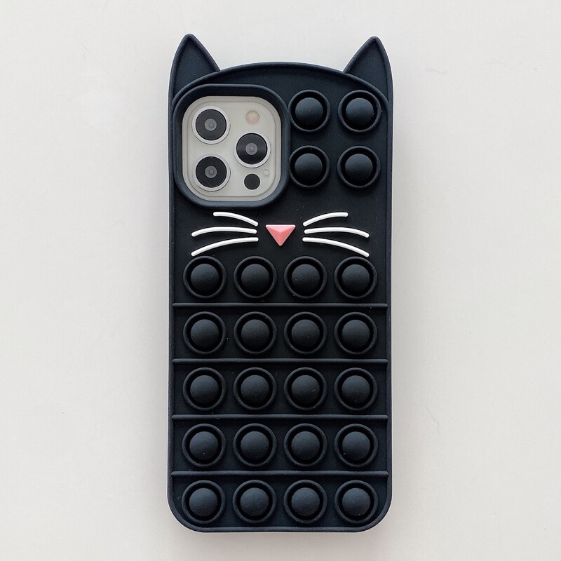 

Cat Design Phone Case, Black