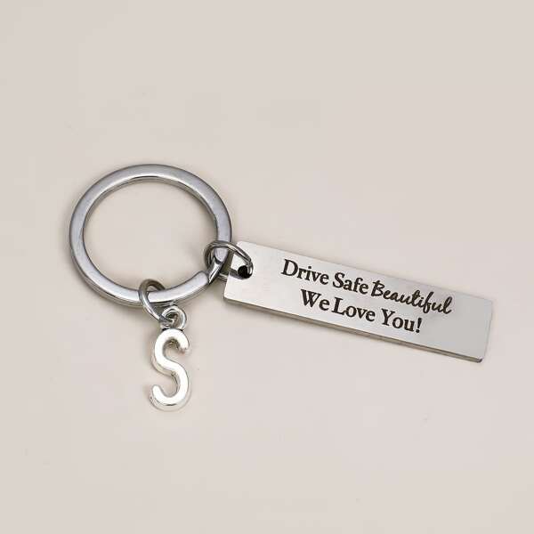 

Rectangle Stainless Steel Keychain, Silver