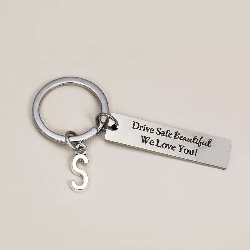 

Rectangle Stainless Steel Keychain, Silver