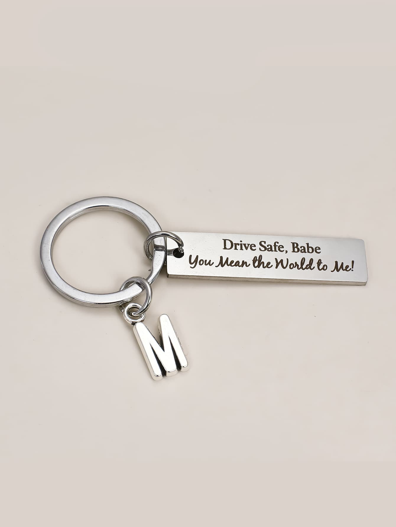 Móc khóa thép không gỉ hình chữ nhật - Bạc - Xem 1