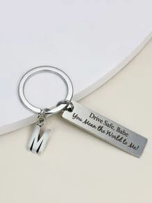 Móc khóa thép không gỉ hình chữ nhật - Bạc - Xem 2