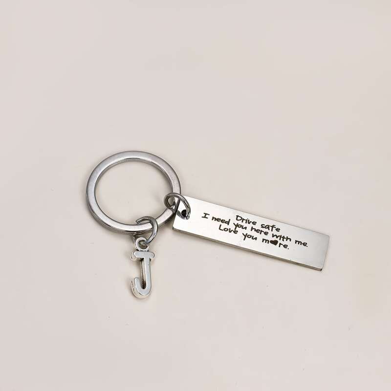 

Rectangle Stainless Steel Keychain, Silver