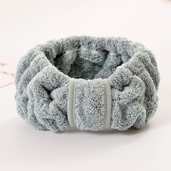 

1pc Solid Color Bath Headband, Dusty blue