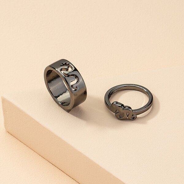 

2pcs Alloy Ring, Black