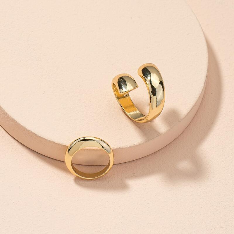 

2pcs Alloy Ring, Gold