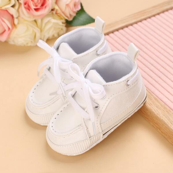 

Baby Boy Minimalist Lace-up Front Sneakers, White