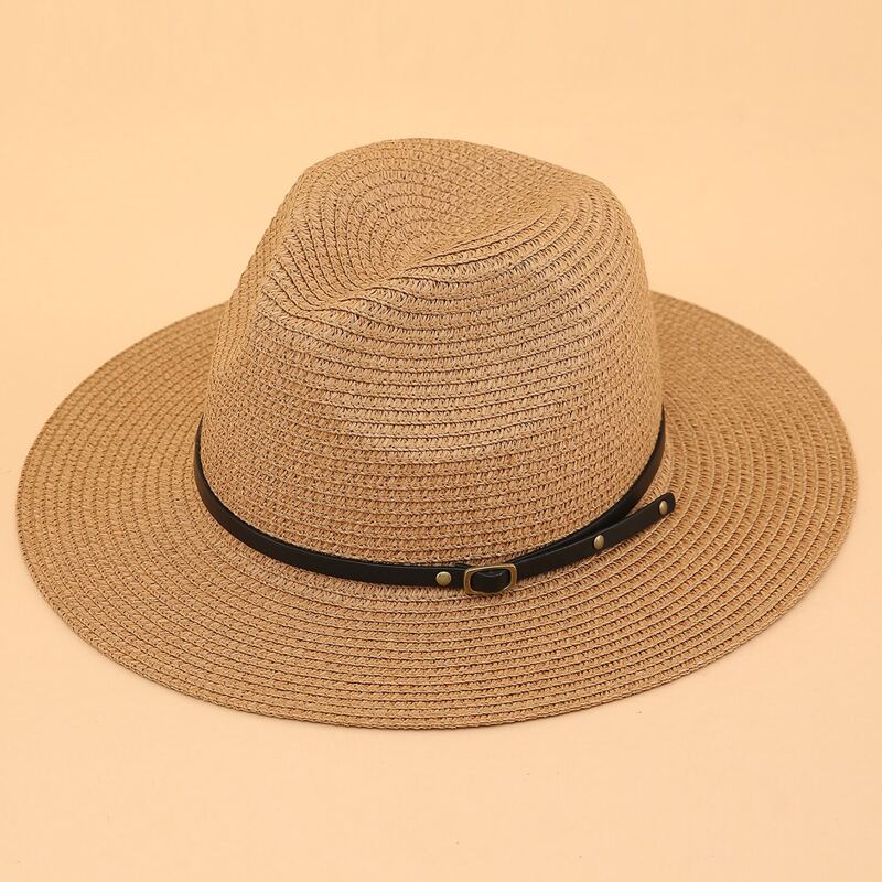 

Belt Decor Straw Hat, Khaki