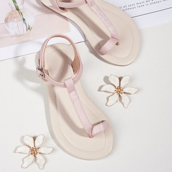 

Girls Minimalist Thong Sandals, Baby pink