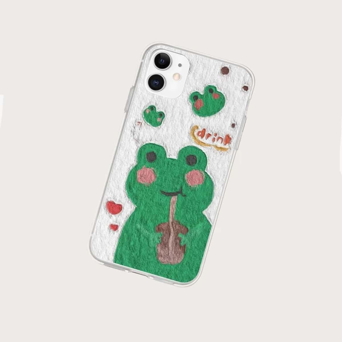 

Cartoon Graphic Phone Case, Green