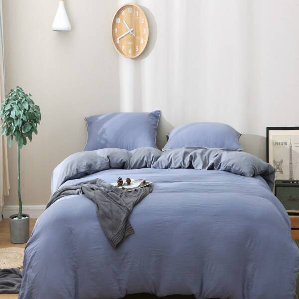 

Solid Color Duvet Cover Set Without Filler, Blue