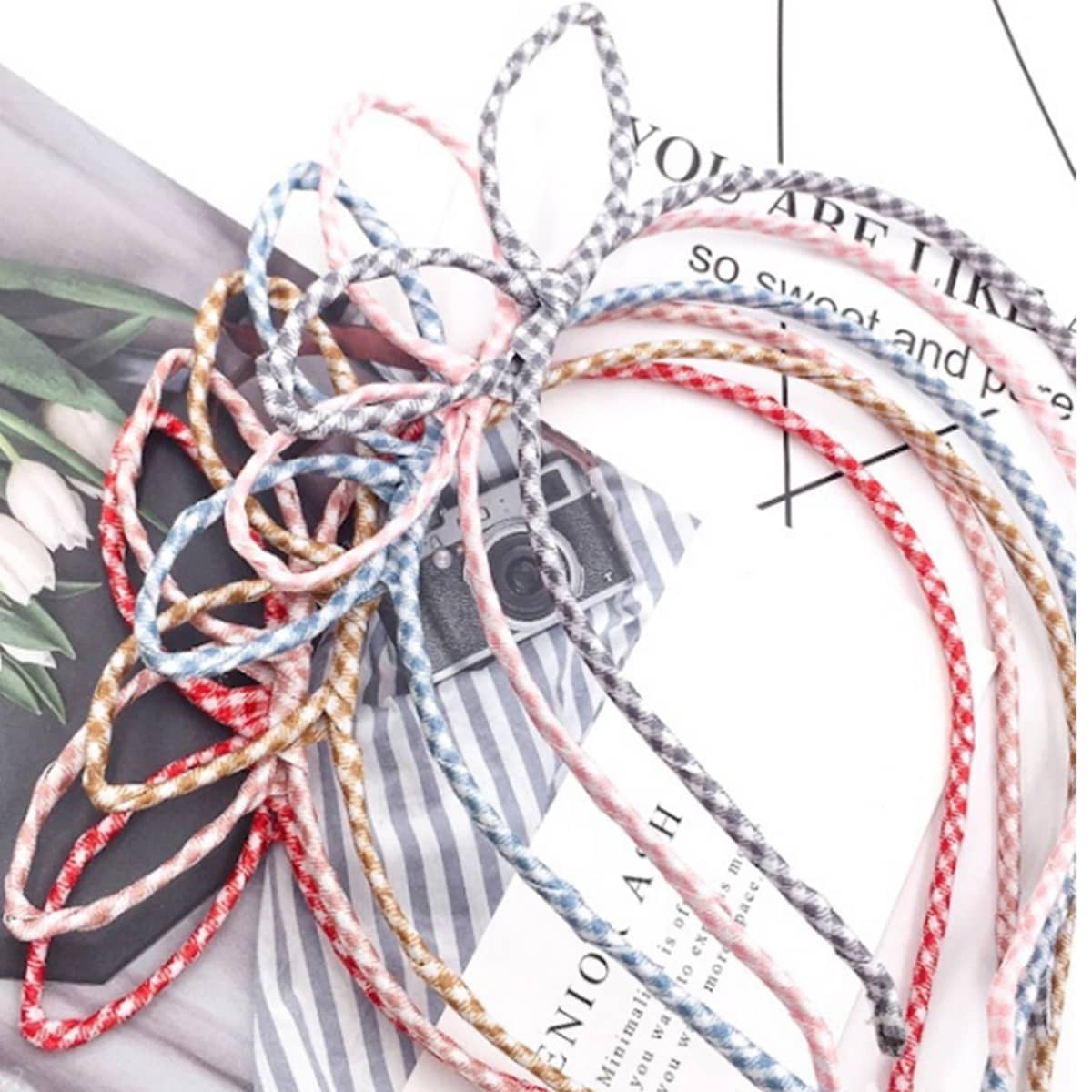

3pcs Plaid Headband, Multicolor