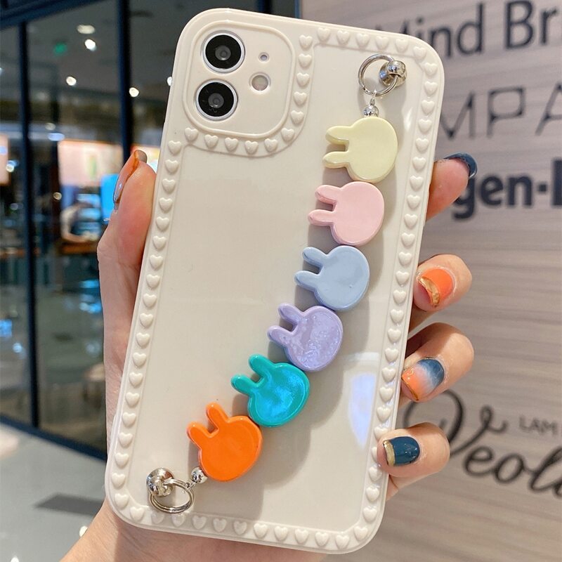

Rabbit Decor Phone Case, Beige