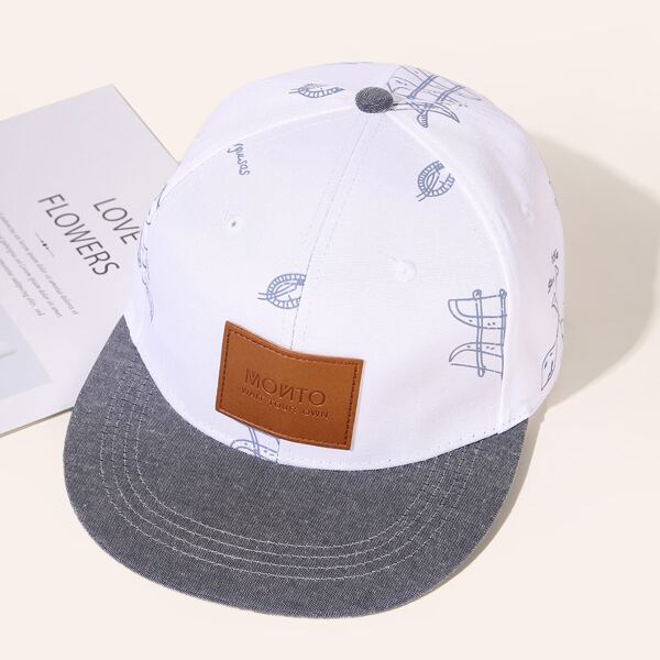 

Letter Graphic Baseball Cap, Multicolor