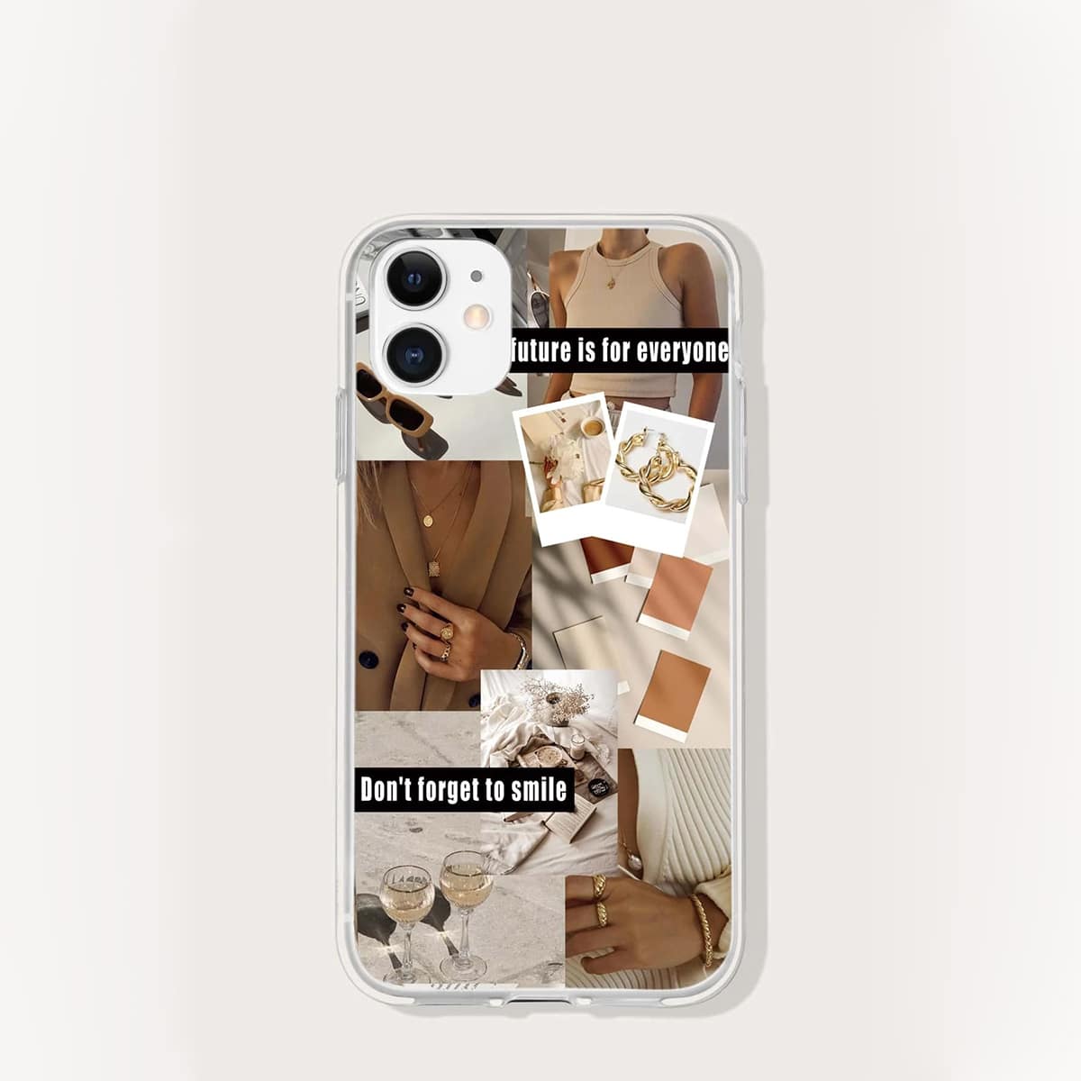 

Aesthetic Collage Phone Case, Khaki