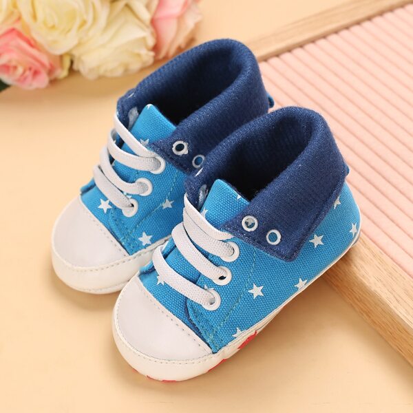 

Baby Boy Star Graphic Lace-up Front Canvas Shoes, Blue
