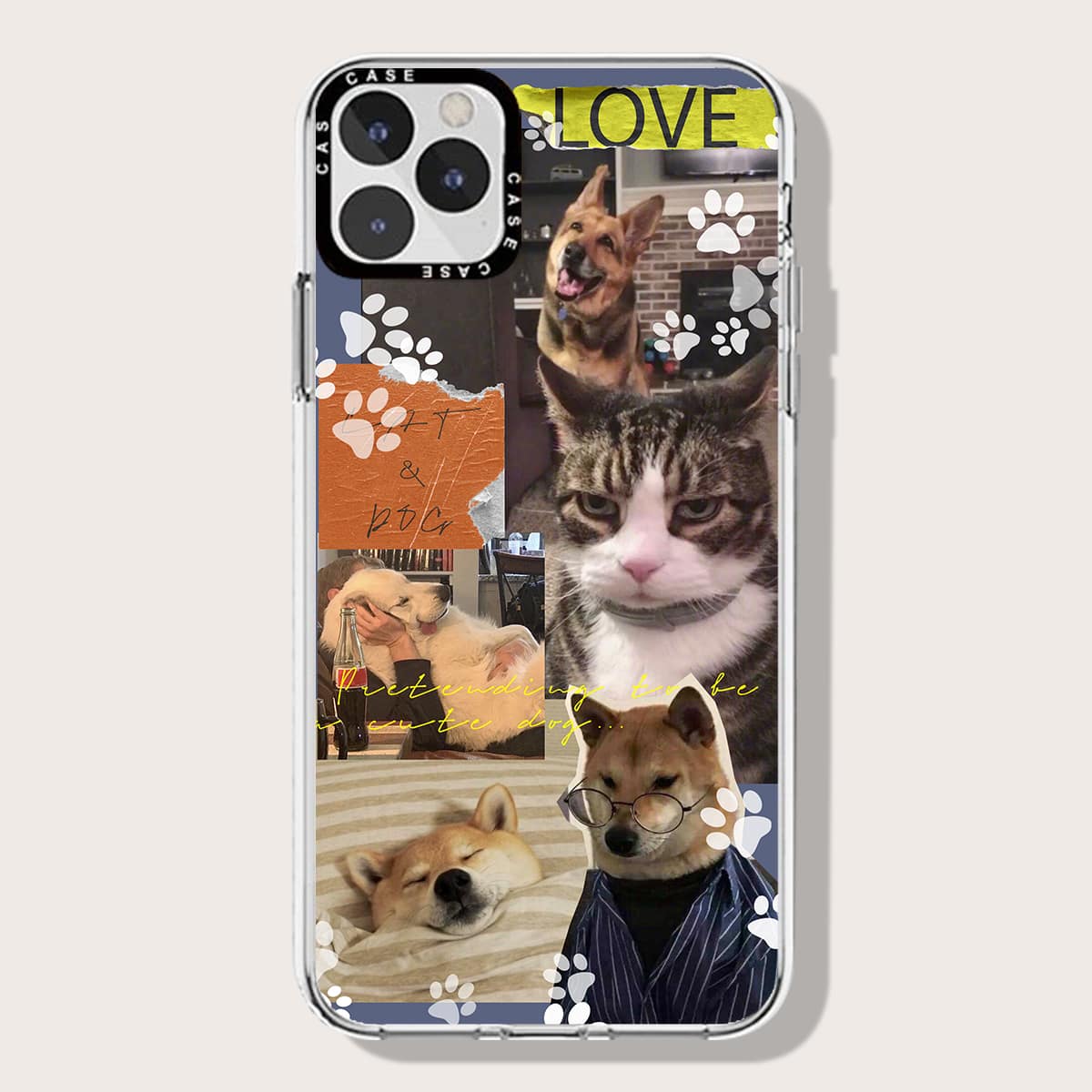 

Dog & Cat Pattern Phone Case, Multicolor