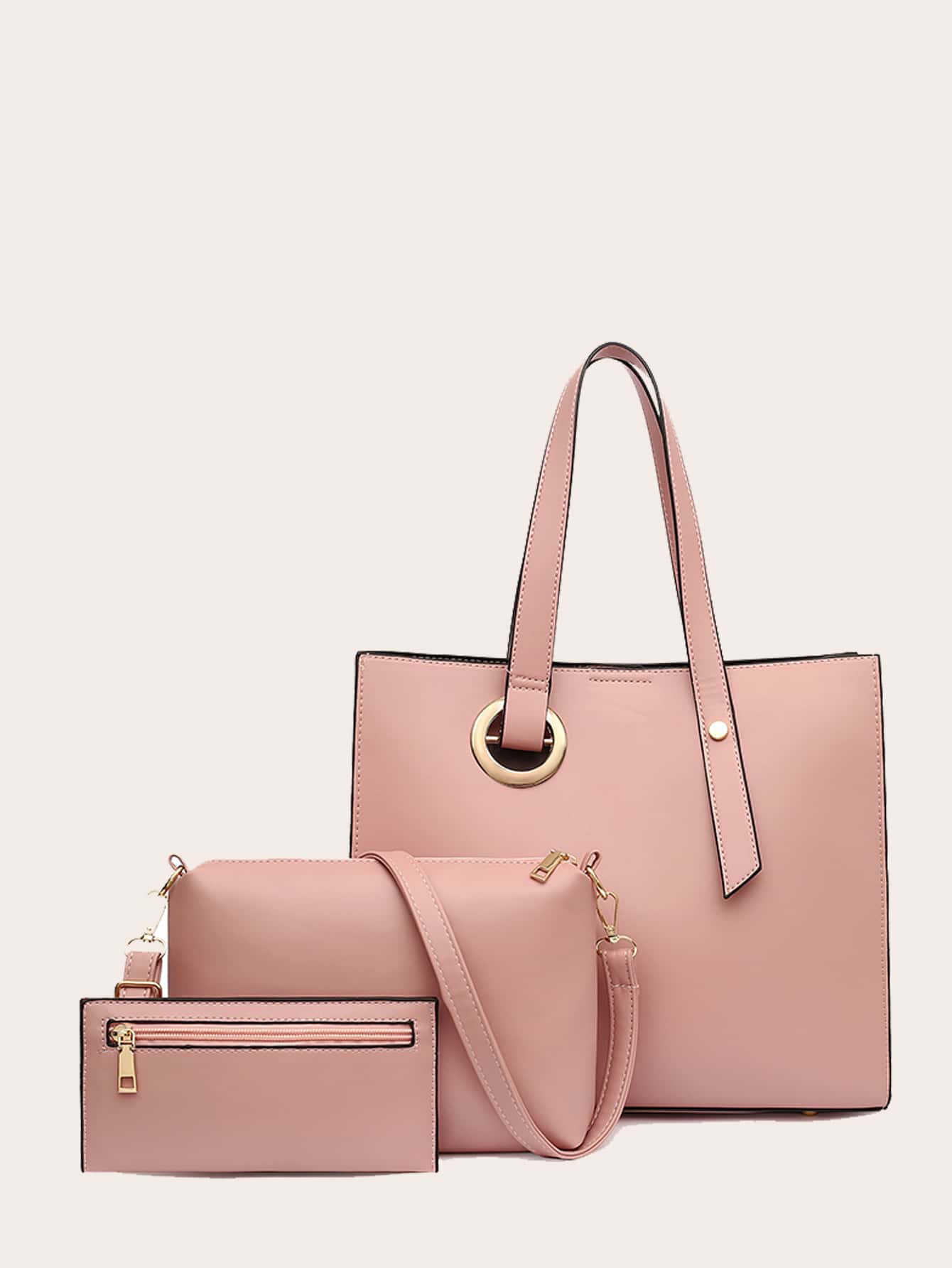 Conjuntos de bolsos Doble Asa - Rosa - Ver 1