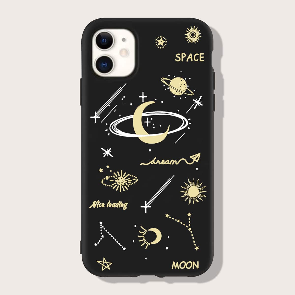 

Moon & Planet Phone Case, Black