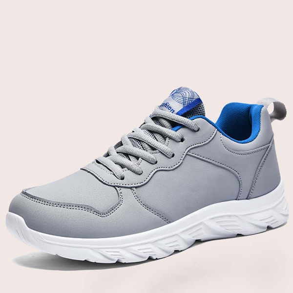

Men Lace-up Front Low Top Sneakers, Grey