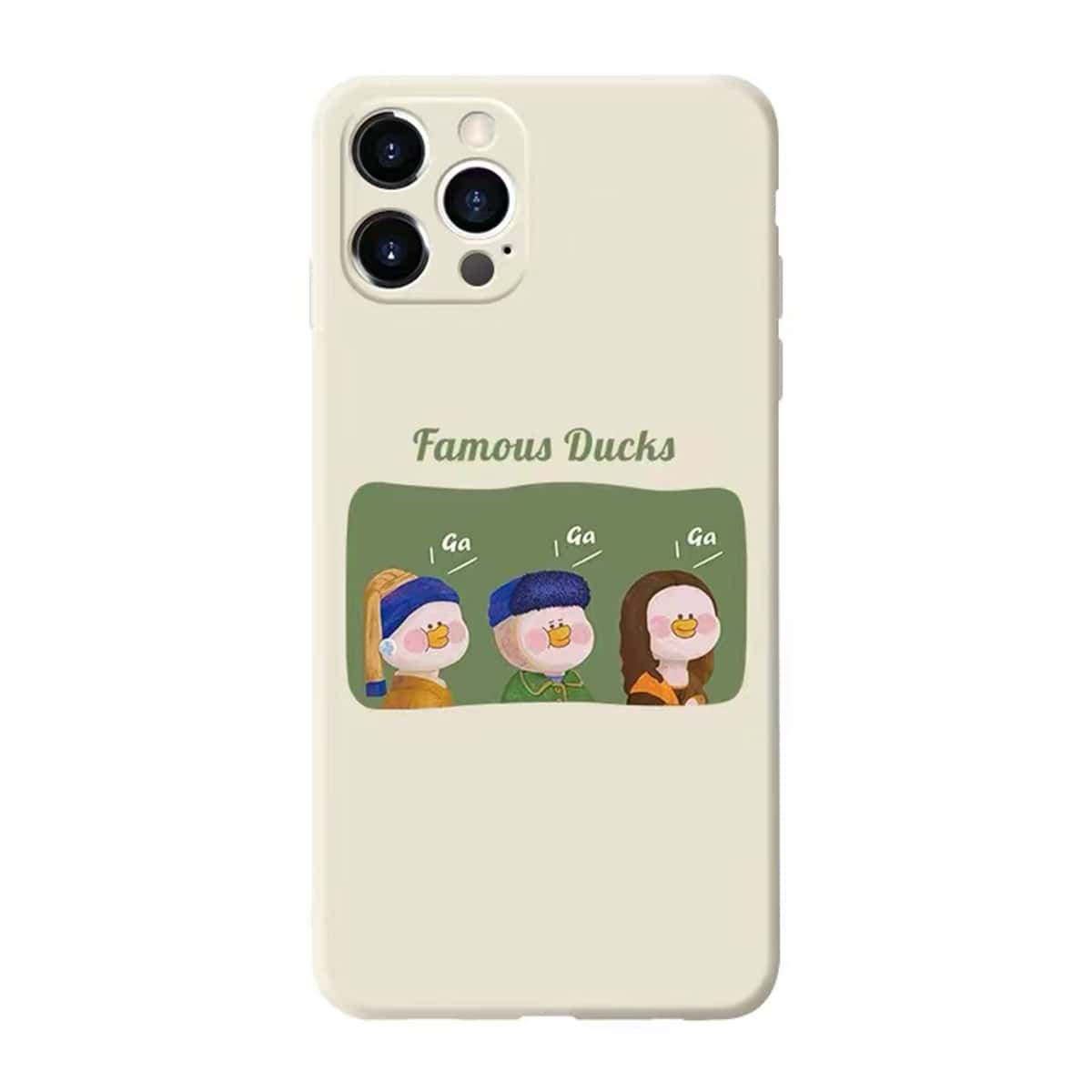 

Cartoon Figure Graphic Phone Case, White