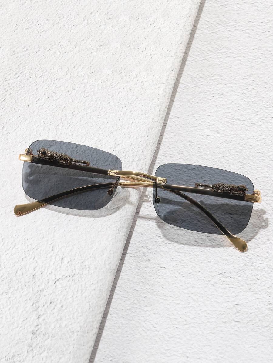 Men Rimless Fashion Glasses For Daily Wear And Vacation - Grey - View 1