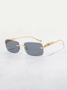 Men Rimless Fashion Glasses For Daily Wear And Vacation - Grey - View 5