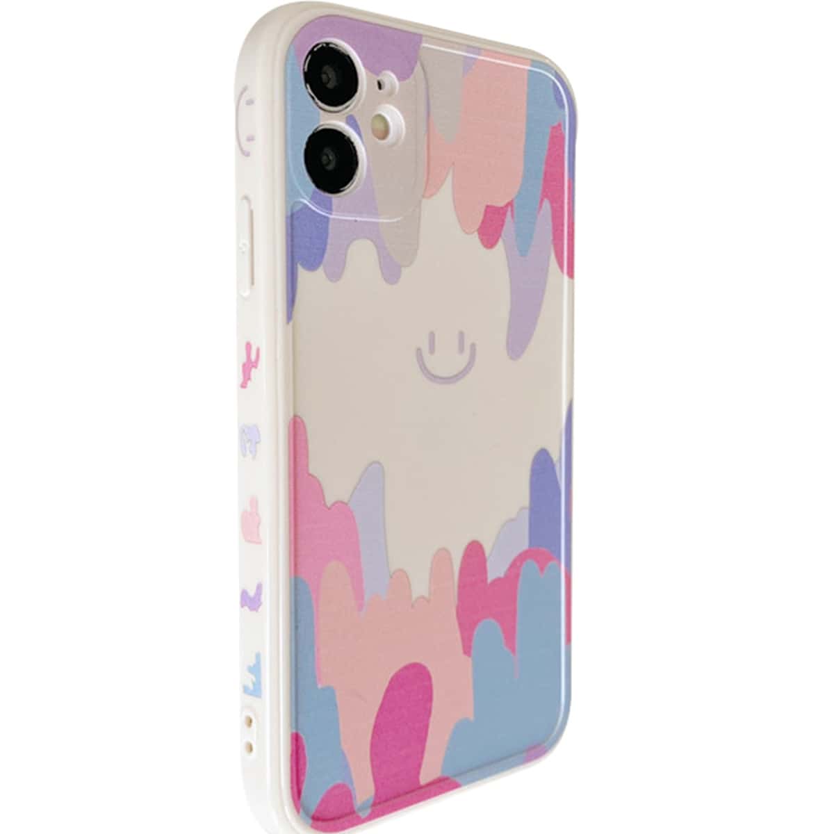 

Color Block Cartoon Graphic Phone Case, Multicolor