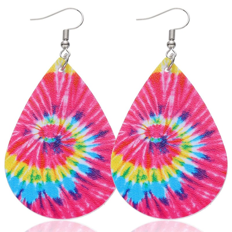 

Tie Dye Drop Earrings, Pink