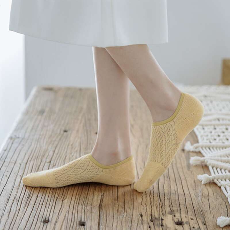 

1pair Simple Ankle Socks, Yellow