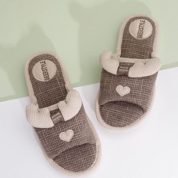 

Men Cartoon Design Bedroom Slippers, Coffee brown