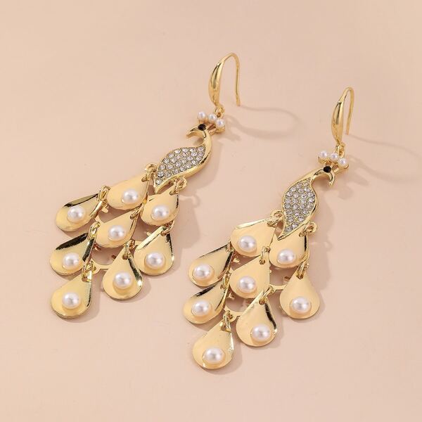 

Water Drop Tassel Decor Earrings, Gold