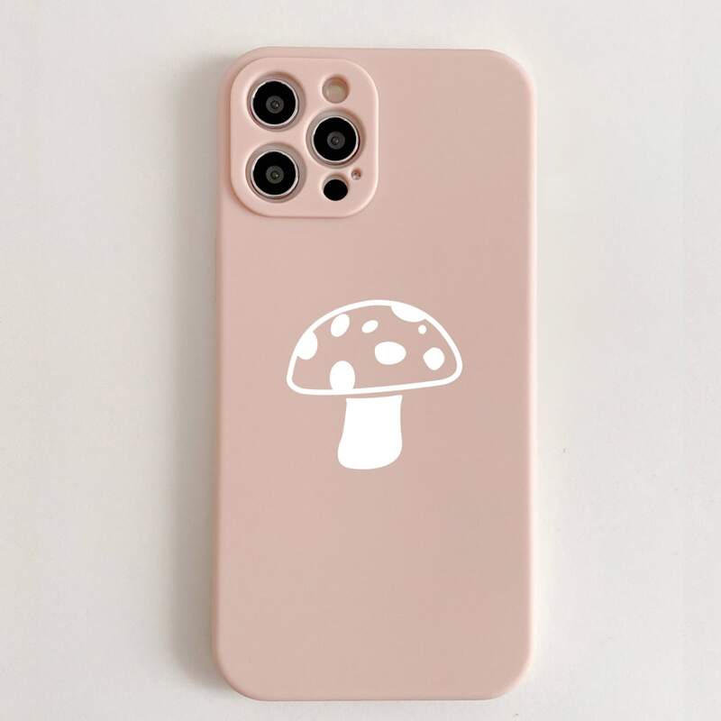 

Mushroom Pattern Phone Case, Pink