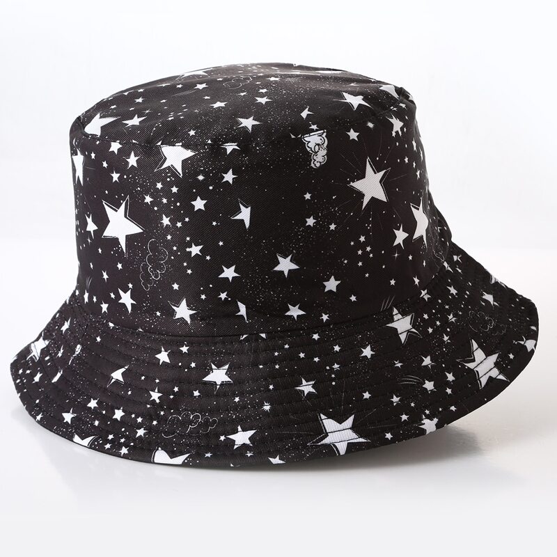 

Guys Allover Star Print Bucket Hat, Black