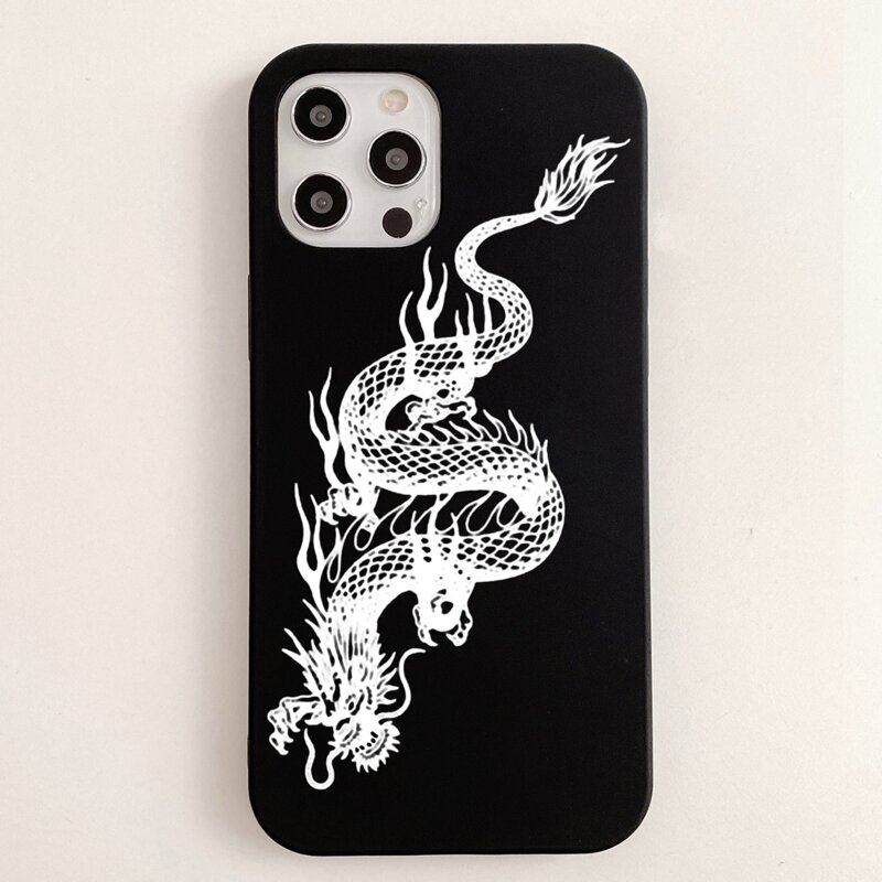 

Chinese Dragon Pattern Phone Case, Black and white