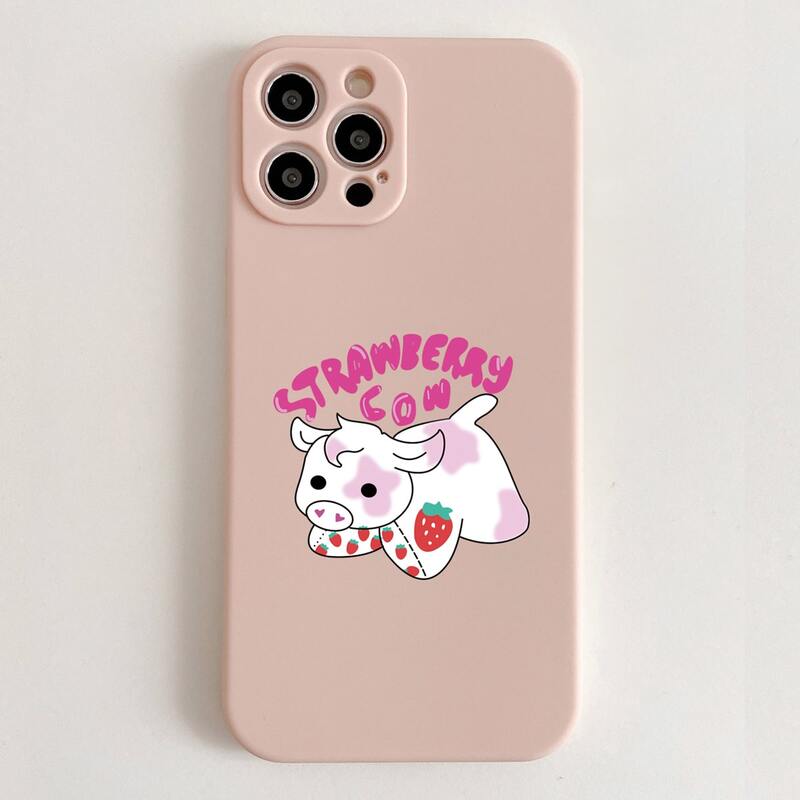 

Cartoon Graphic Phone Case, Pink