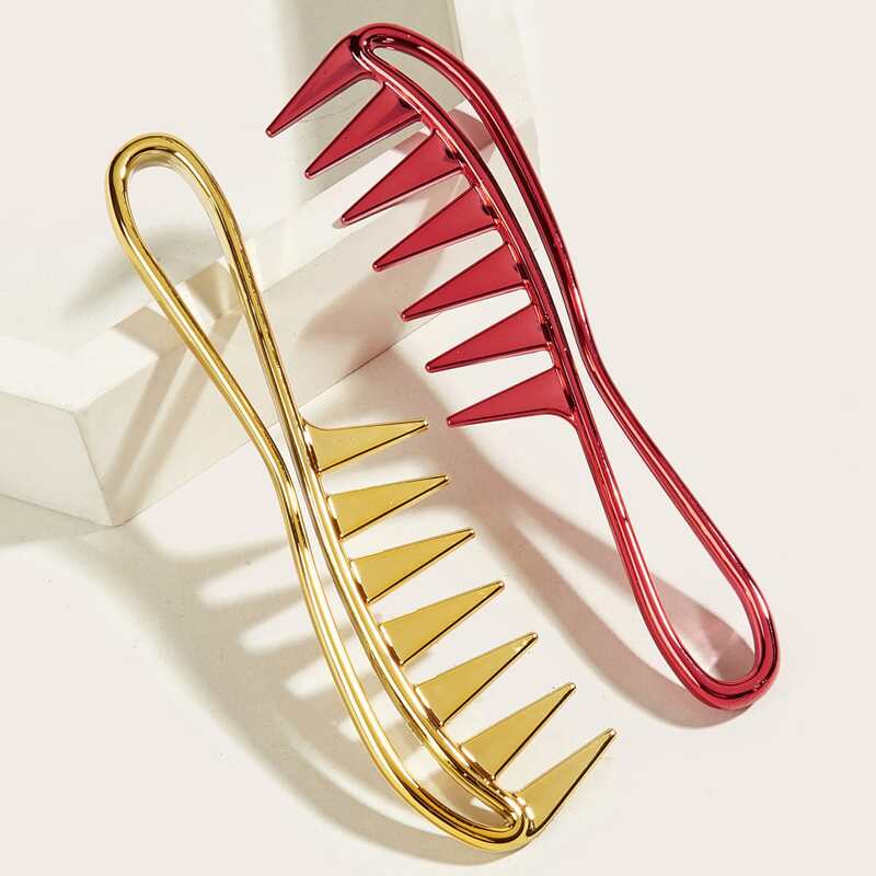 

1pc Random Color Wide Teeth Hair Comb, Multicolor