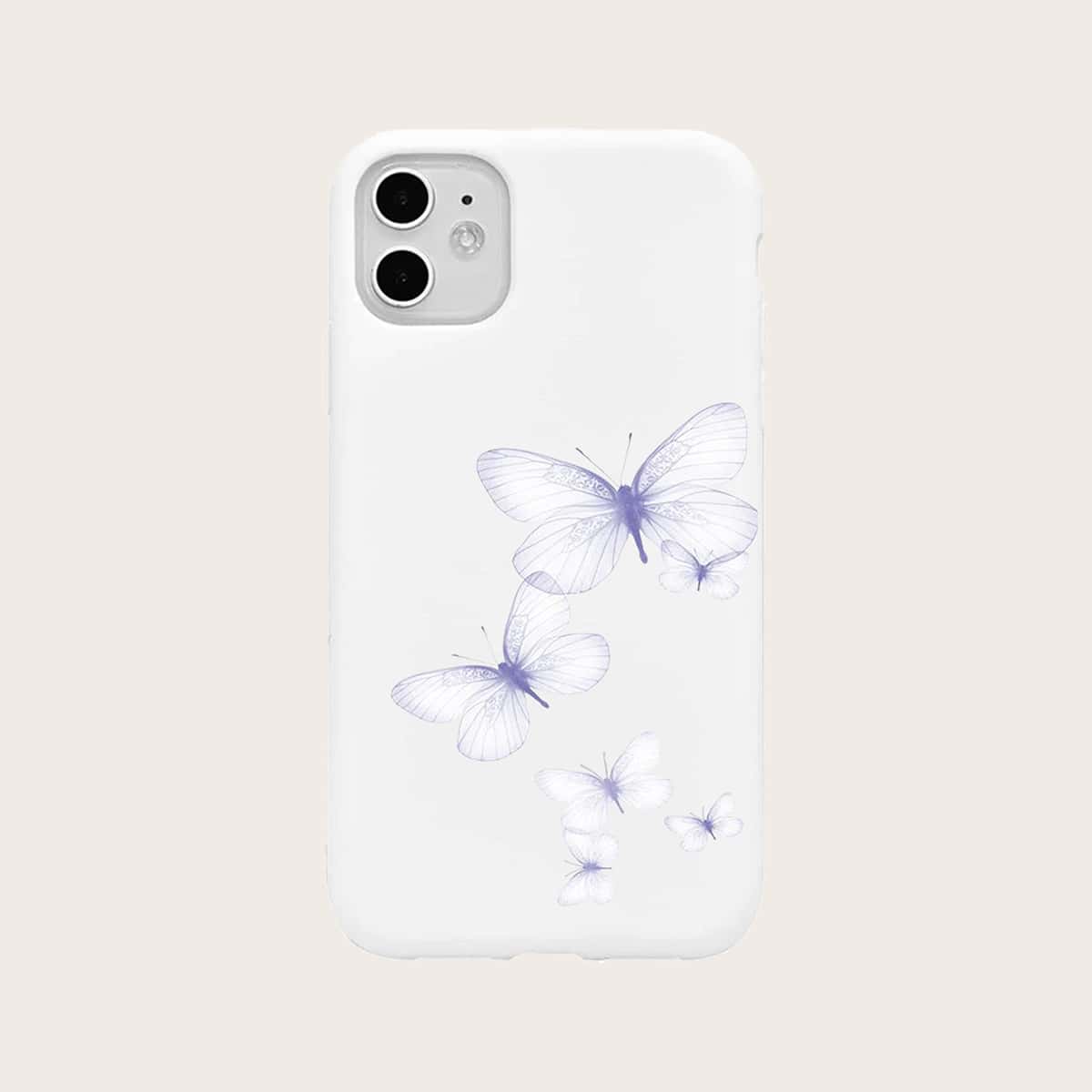

Butterfly Pattern Phone Case, Purple