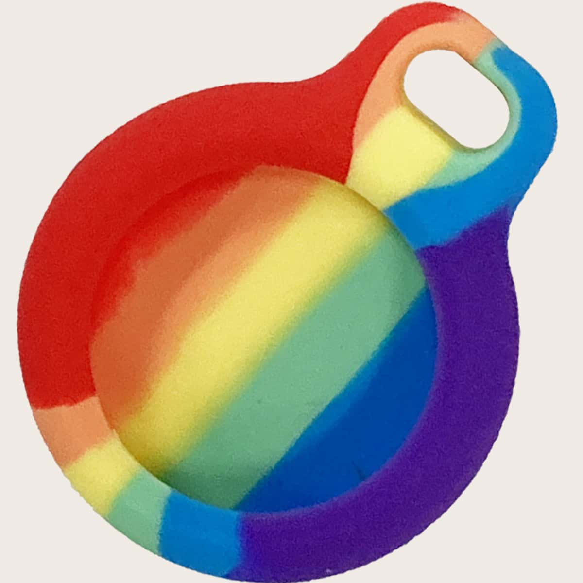 

Rainbow Striped Silicone Case For Apple Airtag, Multicolor
