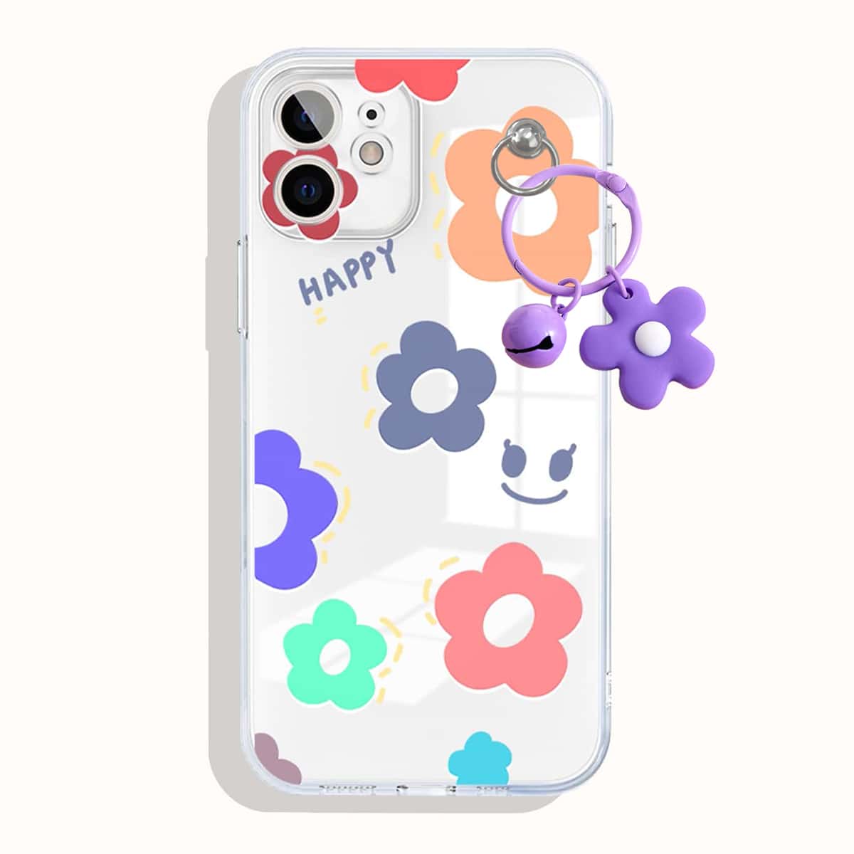 

Ring Pendant Clear Phone Case, Multicolor