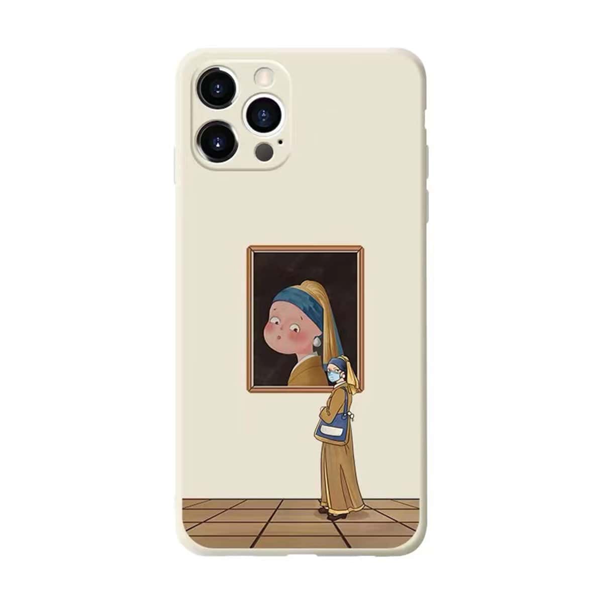 

Cartoon Graphic Phone Case, Black and white