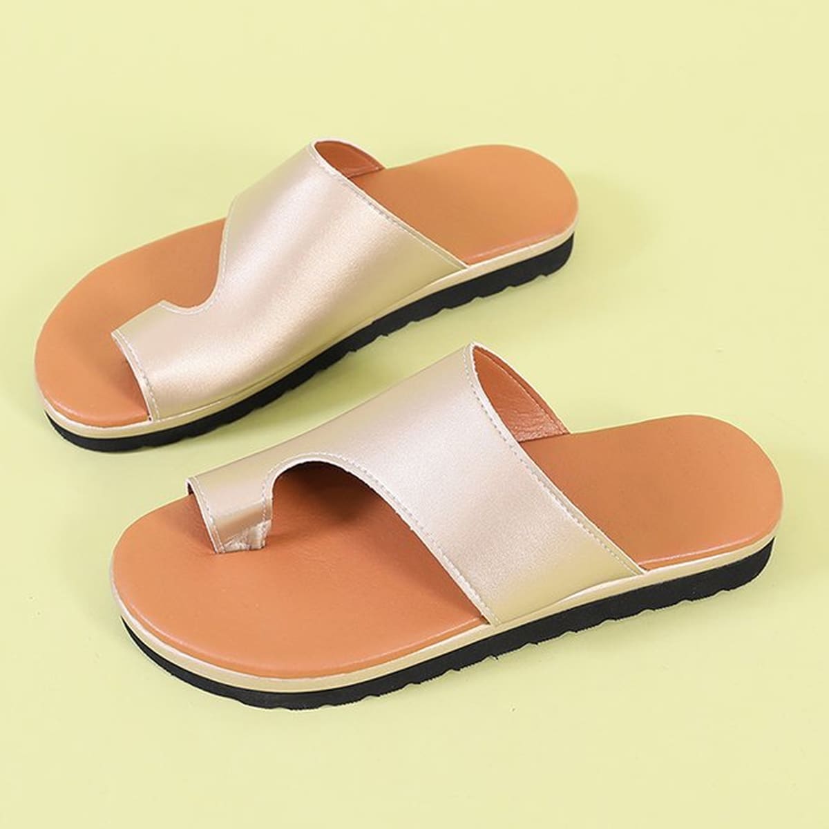 

Toe Loop Thong Sandals, Gold