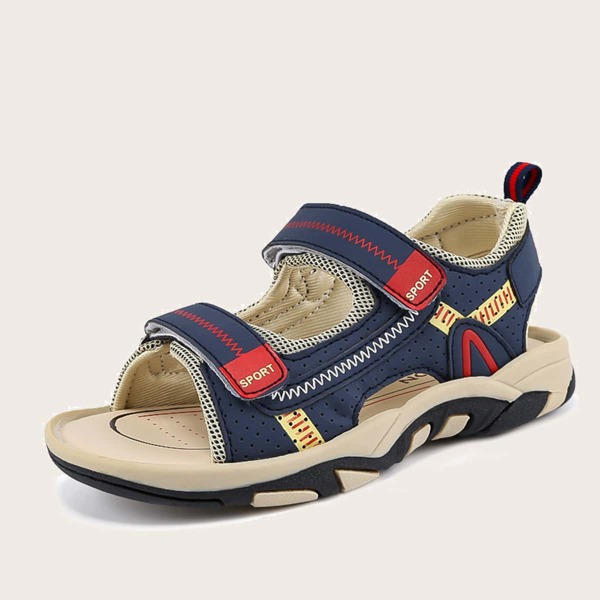 

Boys Cut Out Velcro Strap Sandals, Navy blue