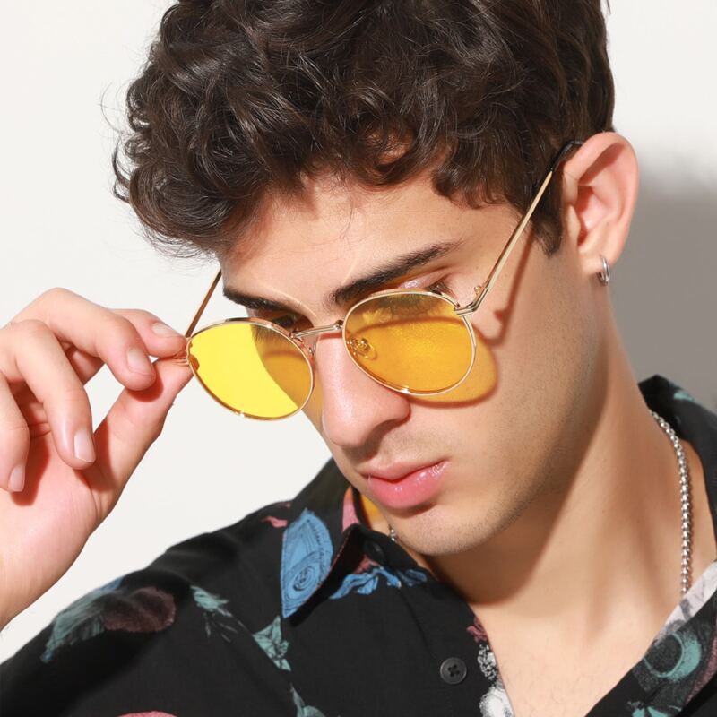 

Guys Metal Frame Sunglasses, Yellow